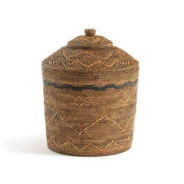 Корзина из бамбука и плетеного ротанга Brazil коричневого цвета