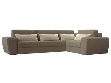Угловой диван-кровать Лига 008 Long бежево-коричневого цвета правый угол