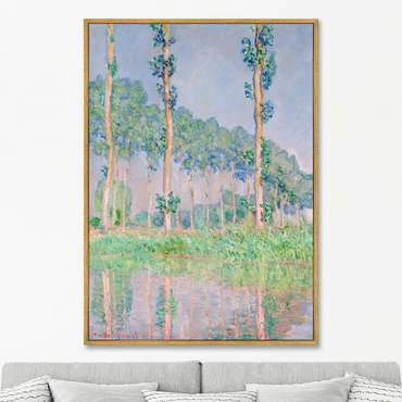 Репродукция картины на холсте Poplars, Pink Effect, 1891г.