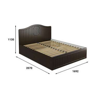 Кровать Монблан 160х200 темно-коричневого цвета с подъемным механизмом