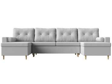 Угловой диван-кровать Белфаст белого цвета (тик-так/экокожа)