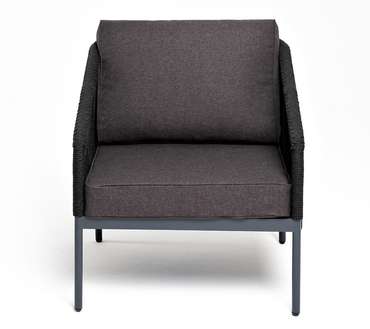 Кресло плетеное из роупа Канны темно-серого цвета