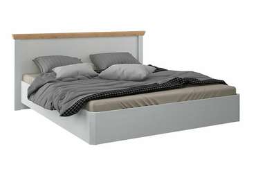 Кровать Магнум 140х200 бело-серого цвета с подъемным механизмом
