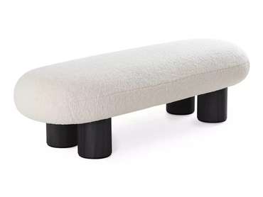 Банкетка Liora светло-бежевого цвета с черными ножками