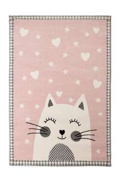 Детский ковер Norr Kids Kitty 200х290 розового цвета