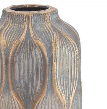 Керамическая ваза H35 серо-золотого цвета