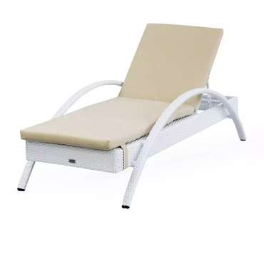 Шезлонг Бари бело-бежевого цвета