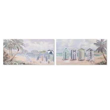 Картина Пляж Средиземноморье 120 x 3 x 60 cm (2 штук)