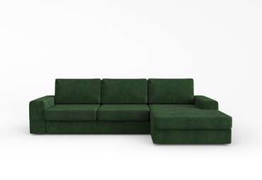 Диван-кровать угловой правый Lagom темно-зеленого цвета