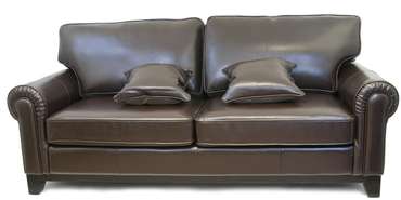  Кожаный диван Todes коричневого цвета