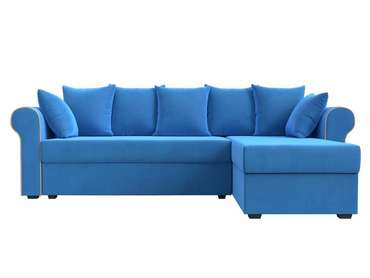 Угловой диван-кровать Рейн голубого цвета правый угол