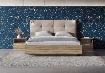 Кровать Victoria 160х200 с изголовьем песочного цвета без основания и подъемного механизма 