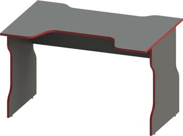 Стол компьютерный Вардиг антрацитового цвета с красной окантовкой