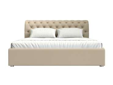 Кровать Сицилия 180х200 бежевого цвета с подъемным механизмом (экокожа)