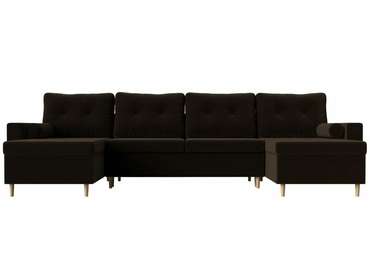 Угловой диван-кровать Белфаст коричневого цвета (тик-так) 