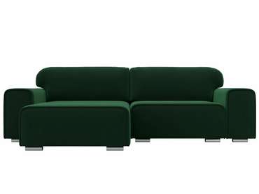 Угловой диван-кровать Лига 029 темно-зеленого цвета левый угол