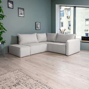 Угловой диван-кровать Портленд 2XL светло-серого цвета