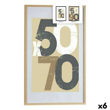 Фоторамка 62,5 x 2,5 x 92,5 cm Натуральный Пластик Деревянный MDF (6 штук)