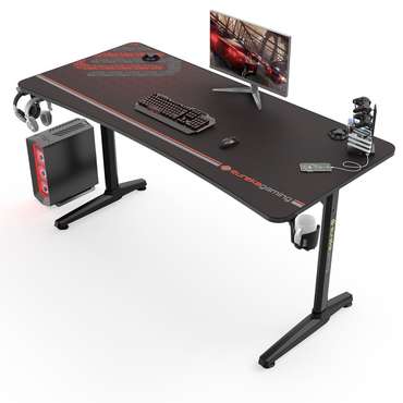 Игровой компьютерный стол L черного цвета 