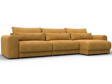 Угловой диван-кровать Лига-056 Лонг желтого цвета