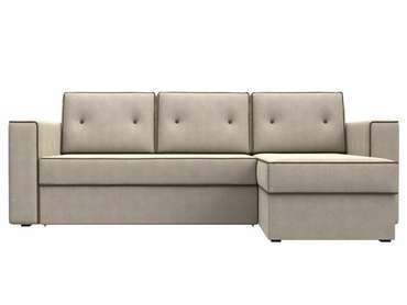 Угловой диван-кровать Принстон бежевого цвета правый угол