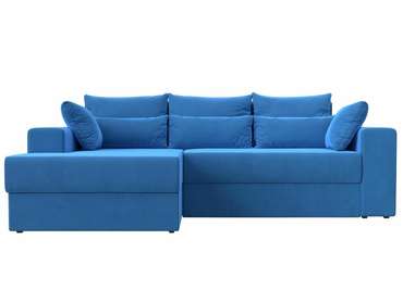 Угловой диван-кровать Майами темно-голубого цвета левый угол