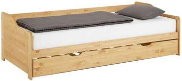 Кровать-тахта с ящиком из массива сосны Тим 90х200 бежевого цвета