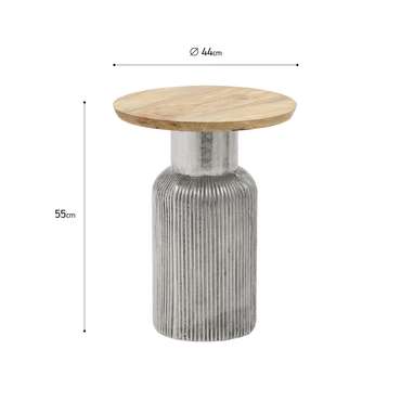 Кофейный столик бежево-серебряного цвета