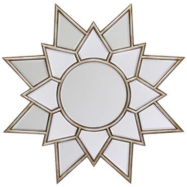Настенное зеркало Солярис в раме серебряного цвета 