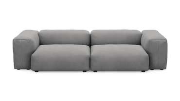 Прямой диван Фиджи двухсекционный серого цвета