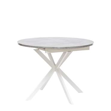 Раздвижной обеденный стол Капри бело-серого цвета