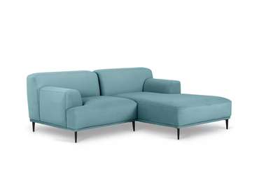 Угловой диван Portofino в обивке из велюра голубого цвета