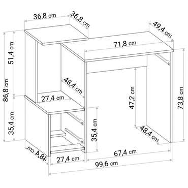 Письменный стол Джаз коричневого цвета правый
