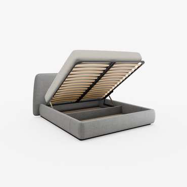 Кровать Bruno 160х200 серого цвета с подъемным механизмом