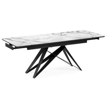 Раздвижной обеденный стол Блэкбери бело-черного цвета