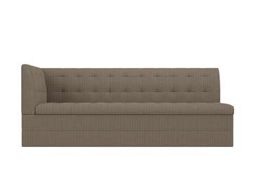Угловой диван-кровать Бриз бежево-коричневого цвета с углом слева