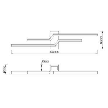Настенный светильник Rail 10219/2LED Black (металл, цвет черный)