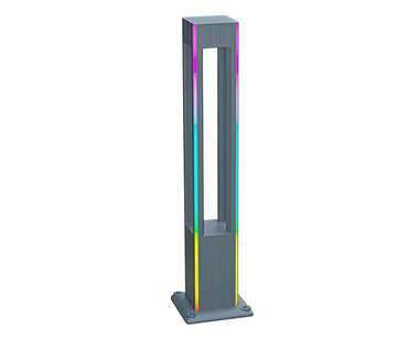 Светильник уличный серый 220V w12*12 h80 Led 5W (4000K) Декоративная подсветка RGB.