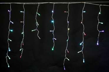 A-012 LED RGB светодиодная гирлянда "бахрома" 3x0.6м 140LED прозрачный провод