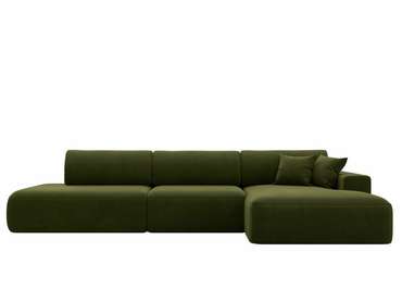 Угловой диван-кровать Лига 036 Модерн Лонг зеленого цвета правый угол