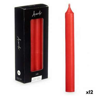 Декоративные свечиНабор свечей Acorde 126-C-AR Красный 2 x 2 x 20 cm (12 штук)