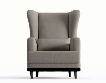 Кресло Грэмми в обивке из велюра светло-серого цвета