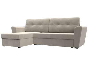 Угловой диван-кровать Амстердам лайт бежевого цвета левый угол