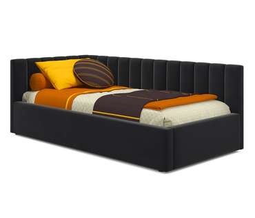 Кровать с подъемным механизмом и матрасом Milena 90х200 черного цвета