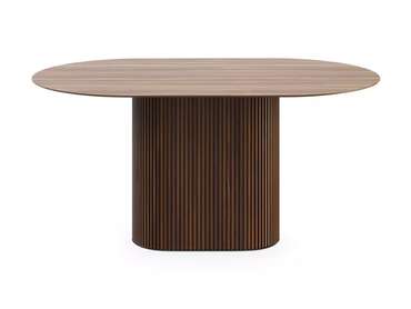 Стол обеденный овальный Mono Stripe 160 коричневого цвета