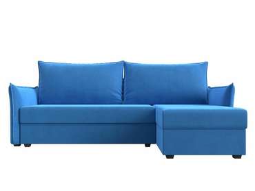 Угловой диван-кровать Лига 004 голубого цвета угол правый 