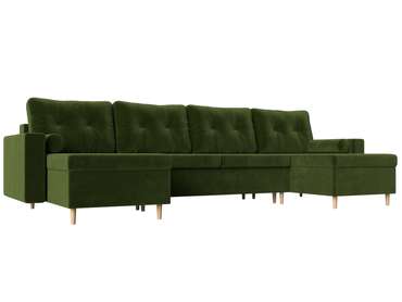 Угловой диван-кровать Белфаст зеленого цвета (тик-так) 