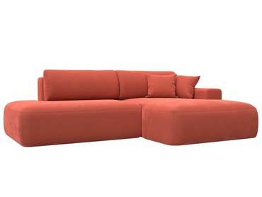 Угловой диван-кровать Лига 036 Модерн кораллового цвета правый угол