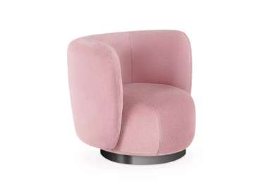 Кресло Lucca вращающееся розового  цвета с основанием черного цвета