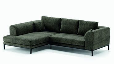 Угловой диван с длинным подлокотником Nelly светло-серого цвета левый